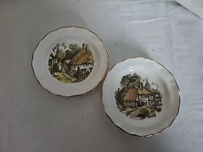 Buy Pair Of Vintage 12cm Duchess Fine Bone China Thatched Cottage Dishes • 12£