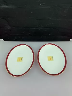 Buy 2 X Duchess / Royal Grafton Warwick Red Small Oval Plates 22 Cm X 16.5 Cm • 15.99£