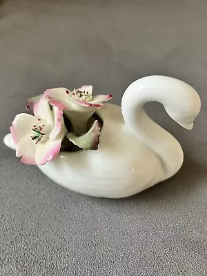 Buy Bone China Swan Royale Staffordshire Swan With China Flowers • 2.99£