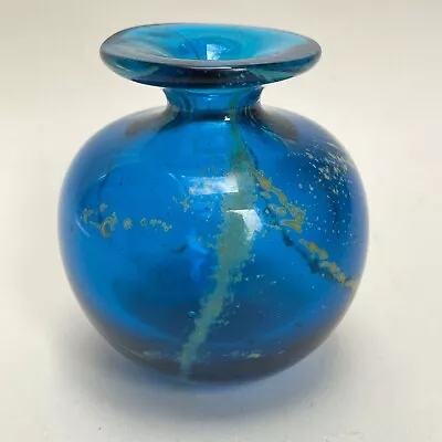 Buy Mdina Sea & Sand Signed Vase Blue Summer Art Glass Small Globe Vase VGC • 9.99£