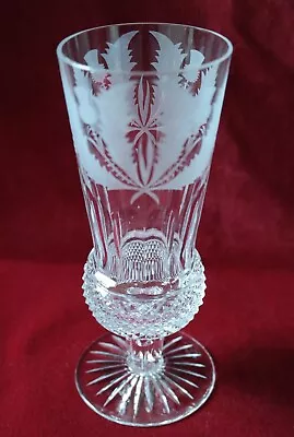 Buy A) Edinburgh Crystal Thistle Pattern - Champagne Flute Glass - Signed • 90£