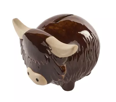 Buy Stoneware Highland Cow Coo Money Savings Pot  • 12.95£
