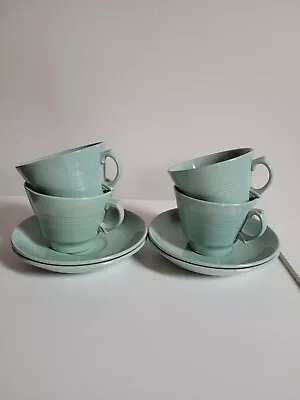Buy 4 X Woods Ware Beryl Green Teacup Tea Cup And Saucer Vintage Crockery • 11.99£