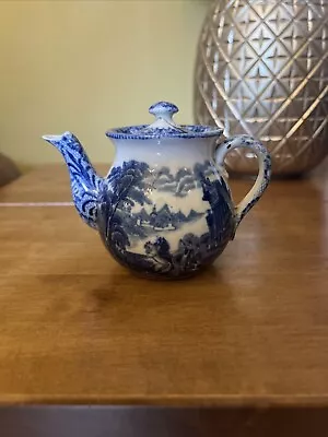 Buy Vintage Ornamental Mini Cauldon Blue And White Chariot Pattern Teapot • 55£