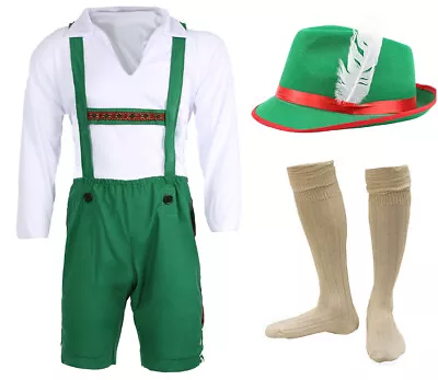 Buy Bavarian Beer Man Lederhosen Costume Oktoberfest Fancy Dress Mens German Outfit • 17.99£