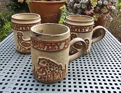 Buy 3x Tremar Pottery Cornwall Country Mugs • 15£