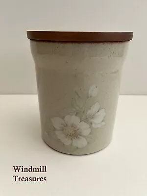 Buy Vintage Denby Daybreak Stoneware Storage Canister Jar Wooden Lid Great Condition • 9.99£
