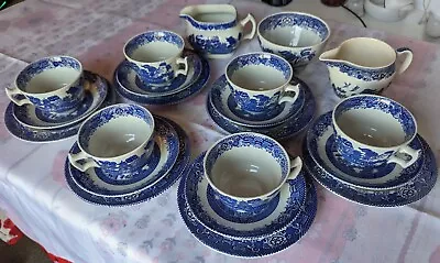Buy Willow Pattern China Woods & Sons Blue & White England Tea Set • 80£