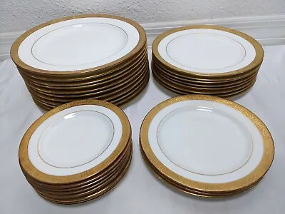 Buy 31pc Mintons Rare Antique Dinner Service Plates 4 Size Raised Gold C. 1914-1915 • 673.31£