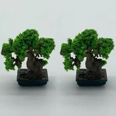Buy 2 Pcs Dolls House Miniature 1:12 Pine Bonsai Resin Trees Plants Accessories • 5.39£