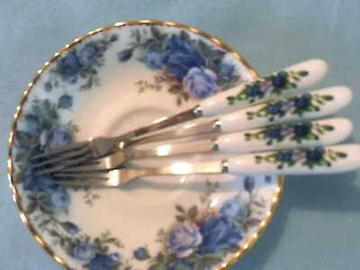 Buy 4 Cake Forks Compliment Royal Albert Moonllght Rose Tea Sets And Similar UK • 8.99£