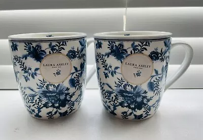 Buy Set Of Two Laura Ashley Mug Blue Floral Edits Garden • 20.99£