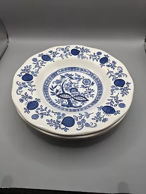 Buy Wedgewood England Blue Heritage Blue Onion 2x 9  Rimmed Bowls • 19.90£