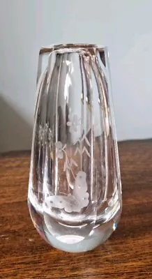 Buy Orrefors Crystal Etched Butterfly Flower Vase 15cm Sven Palmquist Sweden 2683 • 19.99£