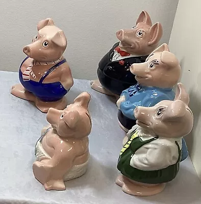 Buy Vintage/Collectors Set Of Five Wade NatWest Piggy Bank Money Boxes W. Stoppers • 150£