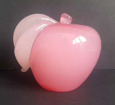 Buy VTG Luigi Onesto OBALL Murano Pink Alabastro Glass Apple Paperweight Ornament • 34.99£