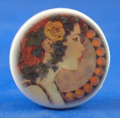Buy Birchcroft China Button -- Art Nouveau Lady - One Inch Size ( 25 Mm ) • 5.95£