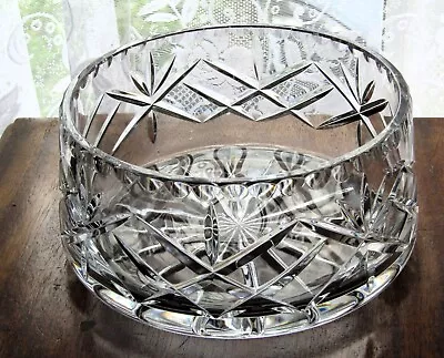 Buy Heavy Edinburgh Crystal Cut Glass 8  Bowl Modern Design Fruit Nuts Salad Dish • 29.99£