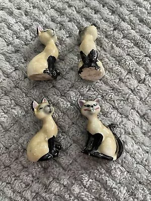 Buy Vintage Disney WADE Figurines Si And Am Siamese Cats - Lady & The Tramp X 4 • 30£