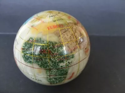 Buy Vintage Semi-Precious Stones World Globe Paperweight 7cm • 18£