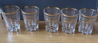 Buy Vintage Retro Small Glassware With Gold Rim… See Photos For Detail & Condition • 4.99£