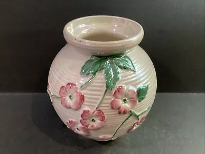 Buy Vintage 1950s Maling Pink Apple Blossom No. 6584 Lustre Vase 17cm / 6 3/4in Tall • 28£