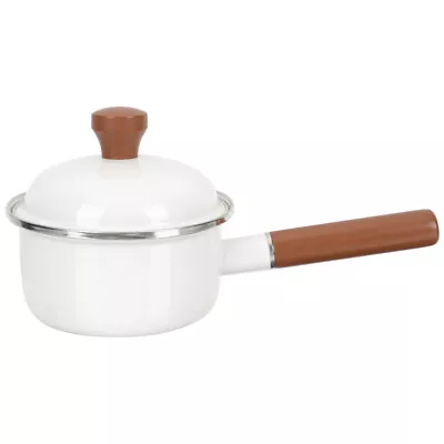 Buy  Pan With Lid Soup Cooking Pot Enamel Milk Stockpot Well-made Cookware Baby • 26.58£