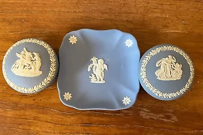 Buy Jasperware Wedgwood Square  Cupid  And Trinket Boxes • 30£