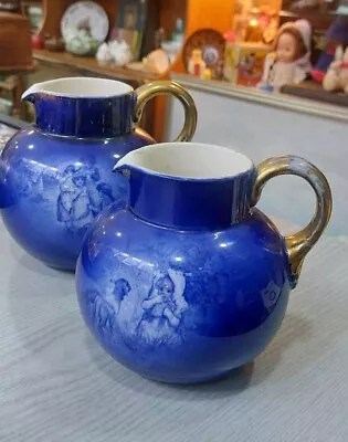 Buy Crown Devon Fielding Pottery Blue Children Jugs Rare S.F&Co • 180£