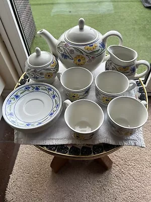 Buy Staffordshire Tableware Summer Meadow Set Teapot, Milk & Sugar, 4 Cups/Saucers • 17.99£