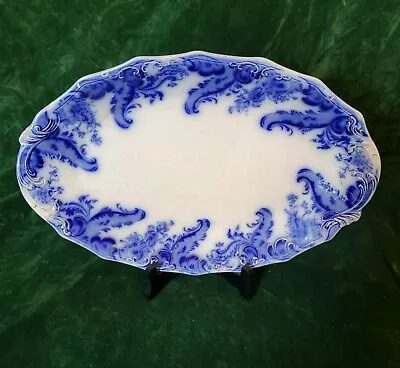 Buy Antique W.H. Grindley Flow Blue Argyle 17  Oval Serving Platter • 177.06£
