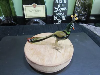 Buy A Vintage Murano Art Glass Miniature Animal Figurine - Peacock Bird Vgc • 6£