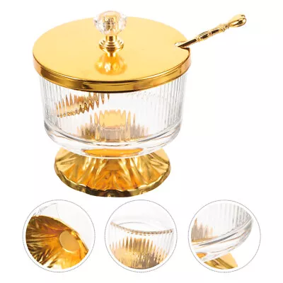 Buy Storage Container Kitchen Storage Organizer Glass Canister With Spoon And Lid • 13.88£