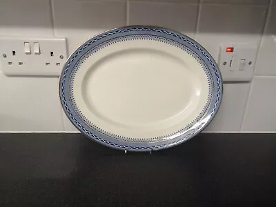 Buy Vintage Ridgways Shelton England  Sandringham  Blue & White Oval Platter 36cms • 14.95£