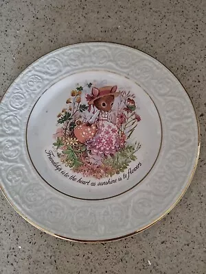 Buy Crown Devon Decorative 'Friendship' Plate 9” Mouse Flowers Friends Gift • 2.99£