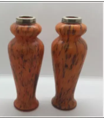 Buy Welz Bohemian Vases With Sterling Silver Collars • 22£