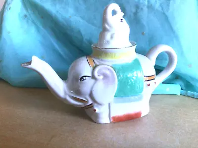 Buy Vintage Novelty Ceramic Elephant +Baby Elephant Lid Mini Teapot Made In China • 4£