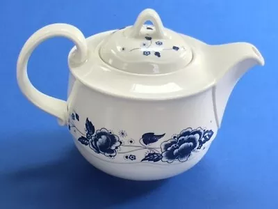 Buy Poole Pottery Blue Sprays Blue & White Teapot • 8.99£