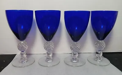 Buy Vintage Set Of 4  Morgantown Cobalt Blue 4-3/4 Inch  Port Glasses • 79.36£