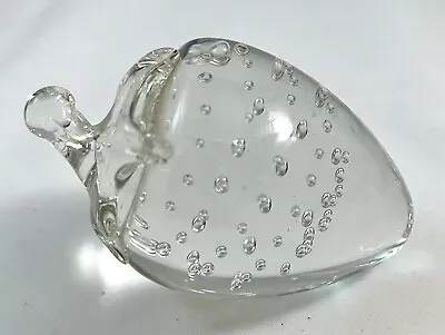 Buy Paperweight. Strawberry Shape. Controlled Bubble, Heavy, Clear. Vintage • 15.38£