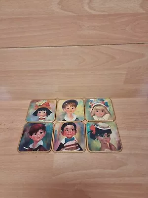 Buy Vintage Win-el-ware Placemats/large Coasters Big-eyed Children (set Of 6) • 12.99£