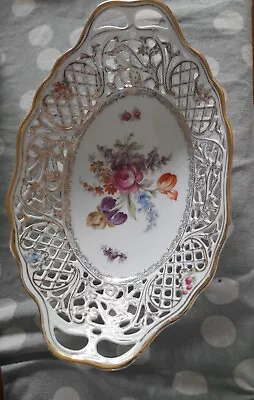 Buy Bavarian Schuman Floral Pierced Oval Dish • 12£