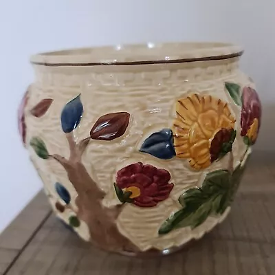 Buy Wood Potters Of Burslem Handpainted Indian Tree Pottery Bowl/planter/ Vase • 22£