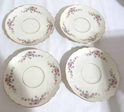 Buy Thomas Ivory Set Of 4 Ivory Color Floral Print Fine China Coffee Tea Cup Saucers • 18.63£