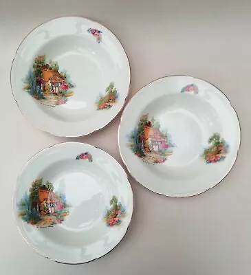 Buy Vintage Barratts Of Staffordshire Somerset Country Cottage Soup Cereal Bowls X 3 • 13.99£