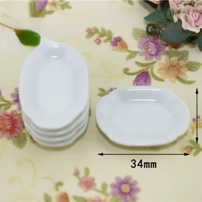 Buy 4PC Dolls House Miniatures Porcelain Kitchen Dish Plates 1:12 Scale Tableware • 6.35£