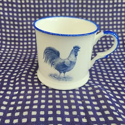 Buy Minton Staffordshire White Blue  7cm X 7cm Cockerel Rooster China Mug • 8.99£