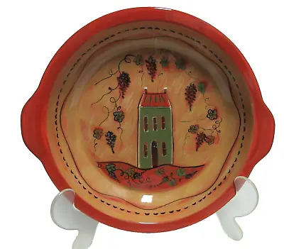 Buy Lang Redware Wine Country Oven Safe Pottery Large 10 3/4” X 12  Pie Plate GRAPES • 18.59£