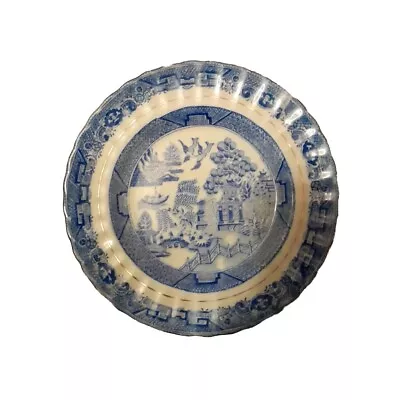 Buy Blue And White Willow Pattern Small Semi China Oriental Pattern Plate  • 9.99£