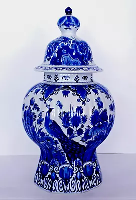 Buy Royal Delft Porceleyne Fles - Ginger Jar Lidded Vase 15 Inch - Excellent • 306.76£